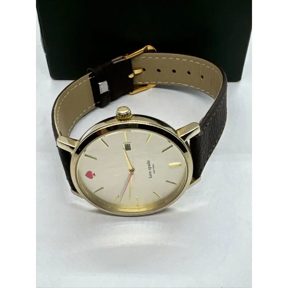 Kate Spade Gramercy 0009 Women's Black Leather Strap Analog Dial Watch JNA130